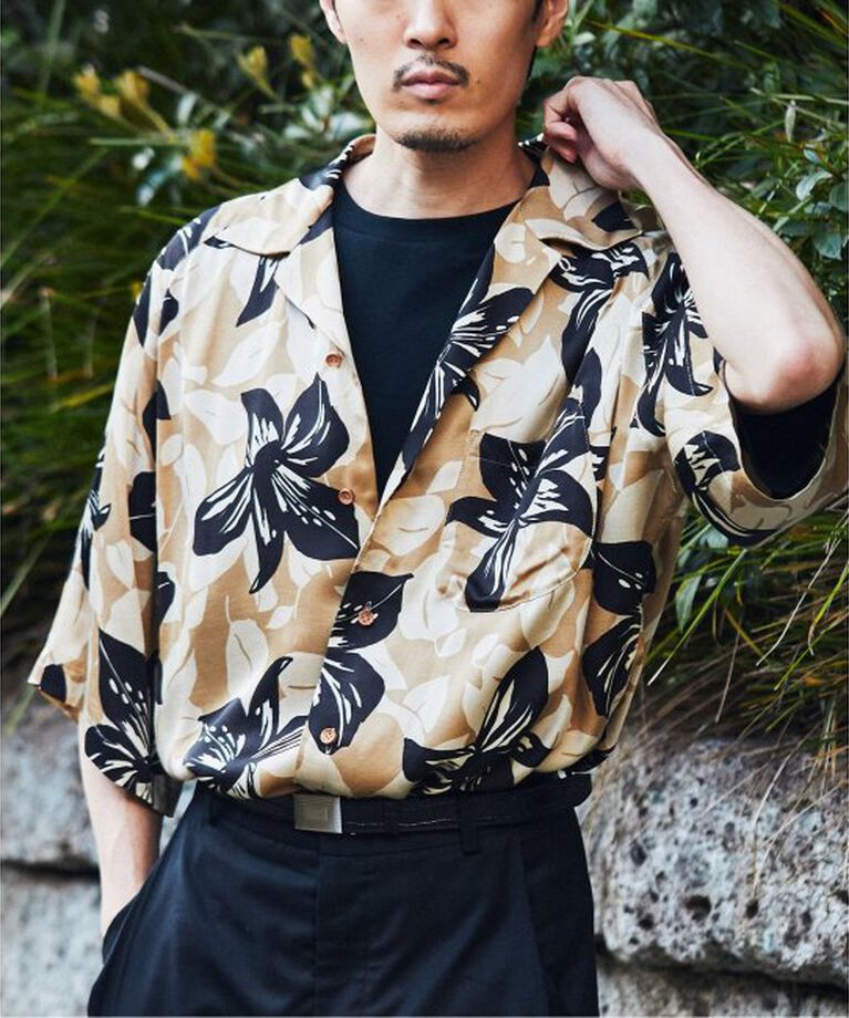 EDIFICE「【m’s braque for BOUCLE】デッドストック アロハシャツ」|シャツ・ブラウス|カーキ