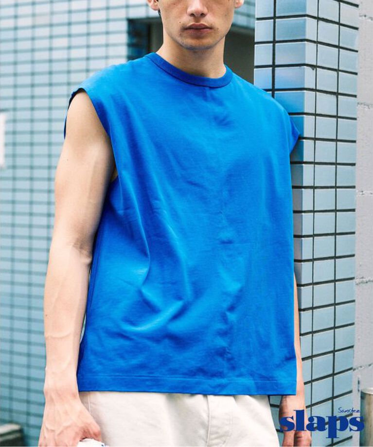 417 EDIFICE「SLAPS ノースリーブカットソー」|Tシャツ・カットソー|ブルー