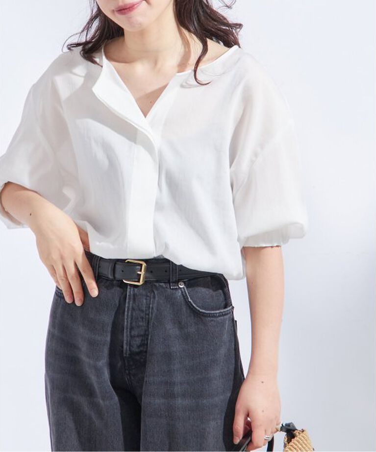 journal standard L'essage「オーガンジーニュアンスノーカラーシャツ」|シャツ・ブラウス|