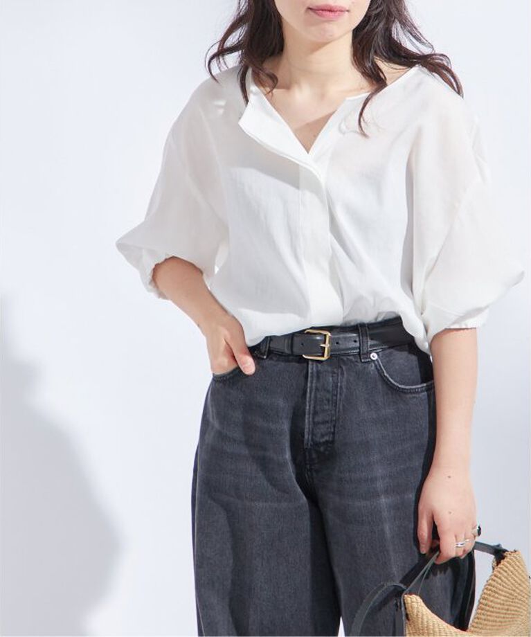 journal standard L'essage「オーガンジーニュアンスノーカラーシャツ」|シャツ・ブラウス|