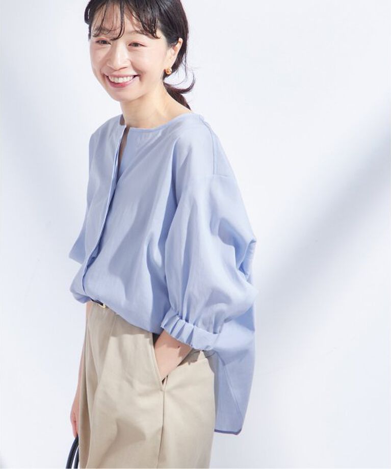 journal standard L'essage「オーガンジーニュアンスノーカラーシャツ」|シャツ・ブラウス|