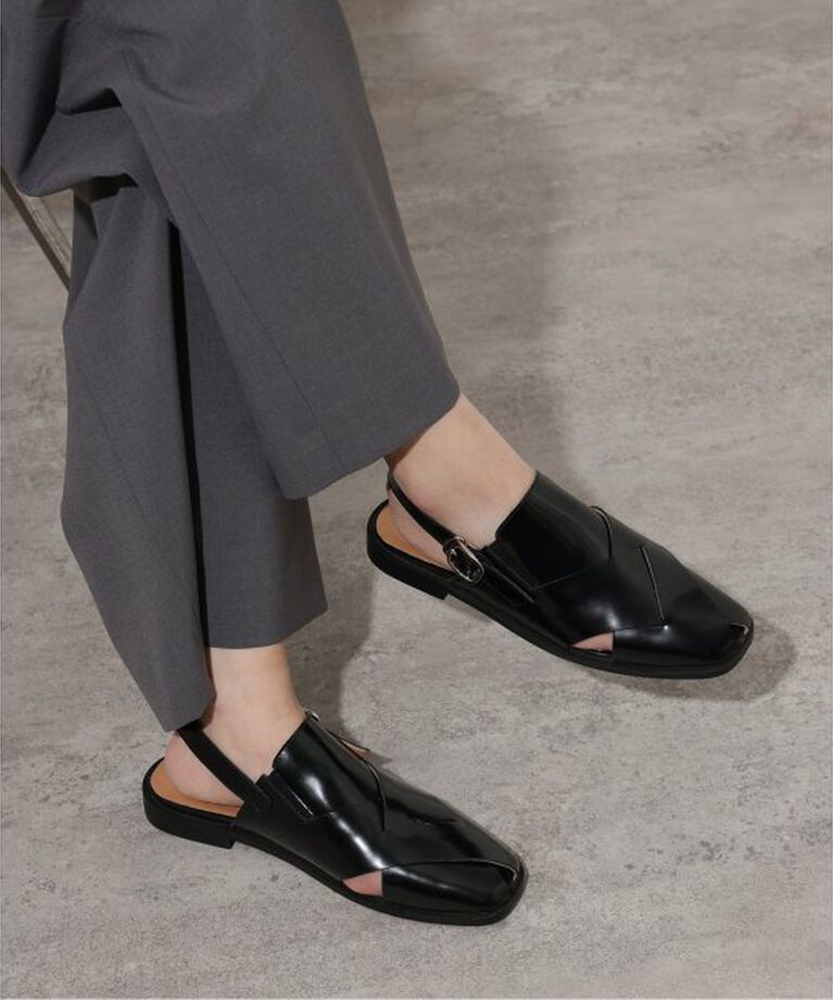 JOURNAL STANDARD relume「【VELETTO/ヴェレット】 スクエアトゥストラップサンダル」|サンダル|ブラック