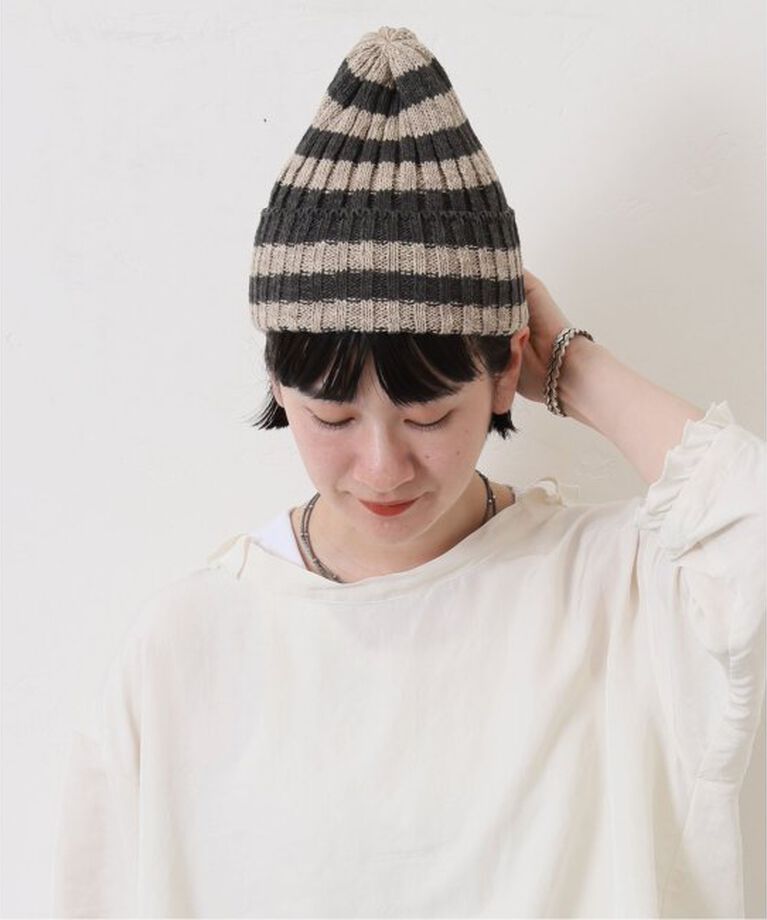 journal standard luxe「【HIGHLAND2000】 RIB CAP(STRIPE)」|ニット帽|グレー