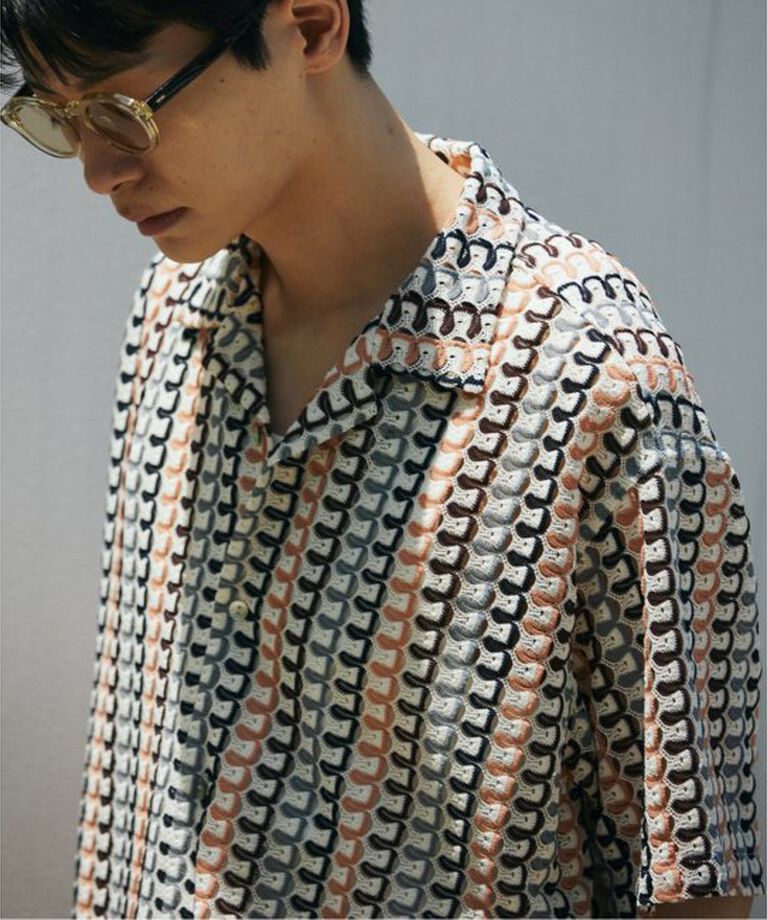 JOURNAL STANDARD「アブストラクト レース 半袖 シャツ」|シャツ・ブラウス|