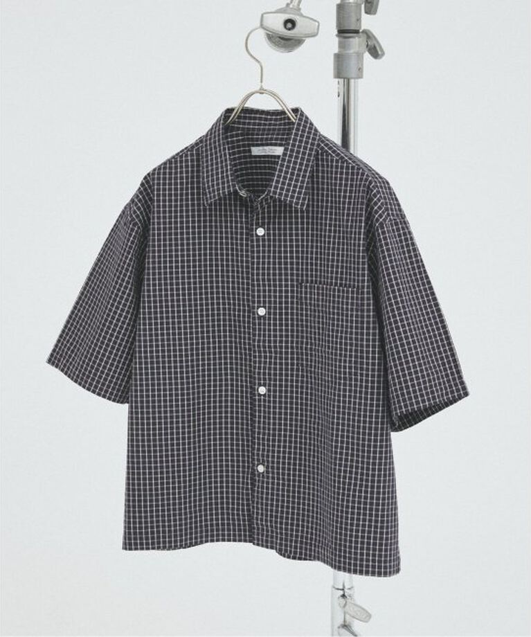 JOURNAL STANDARD「ミニ チェック クロップド 半袖 シャツ」|シャツ・ブラウス|ネイビー