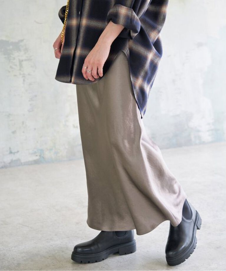Spick and Span「サテンフレアスカート」|スカート|