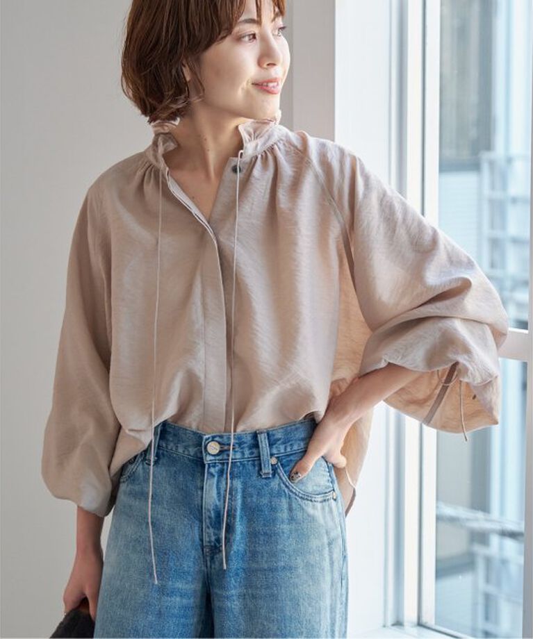 Spick and Span「《追加2》ハイブリットフリルリボンブラウス」|シャツ・ブラウス|