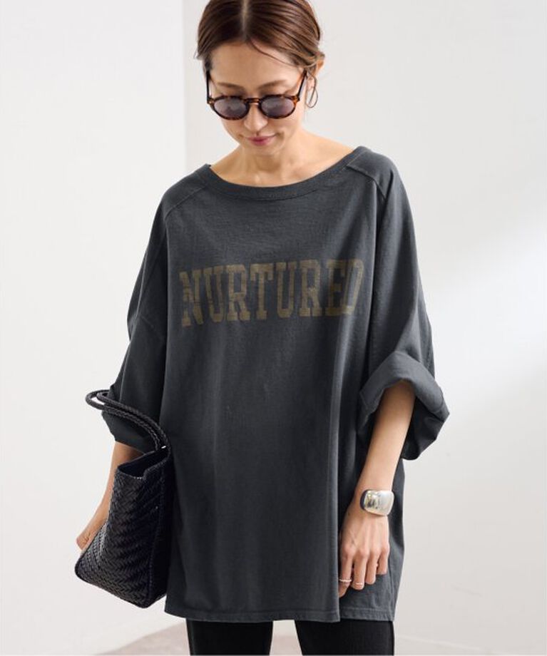 FRAMeWORK「ハーフスリーブロゴTEE」|Tシャツ・カットソー|グレー
