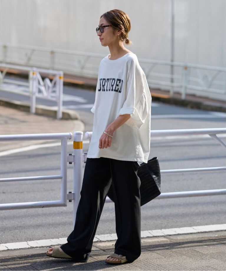 FRAMeWORK「ハーフスリーブロゴTEE」|Tシャツ・カットソー|