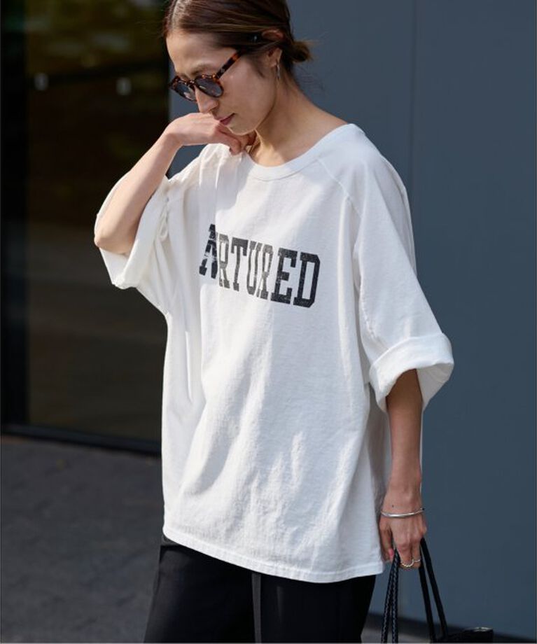 FRAMeWORK「ハーフスリーブロゴTEE」|Tシャツ・カットソー|