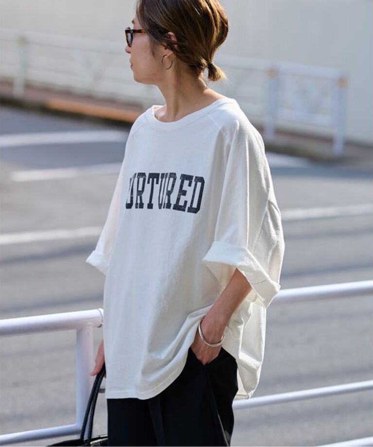 FRAMeWORK「ハーフスリーブロゴTEE」|Tシャツ・カットソー|