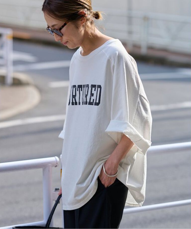 FRAMeWORK「ハーフスリーブロゴTEE」|Tシャツ・カットソー|