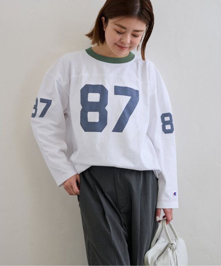 U by SPICK&SPAN「Champion/チャンピオン  3/4 SLEEVE FOOTBALL T-SHIRT」|Tシャツ・カットソー|ホワイト