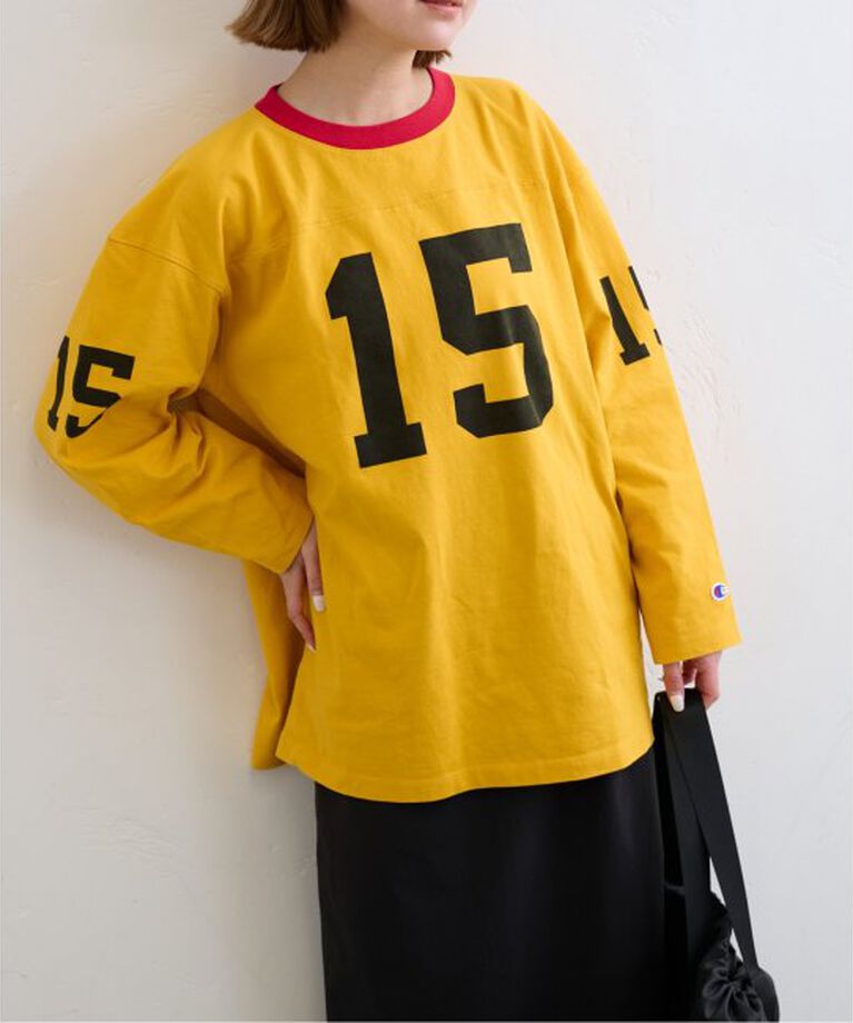 U by SPICK&SPAN「Champion/チャンピオン  3/4 SLEEVE FOOTBALL T-SHIRT」|Tシャツ・カットソー|イエロー