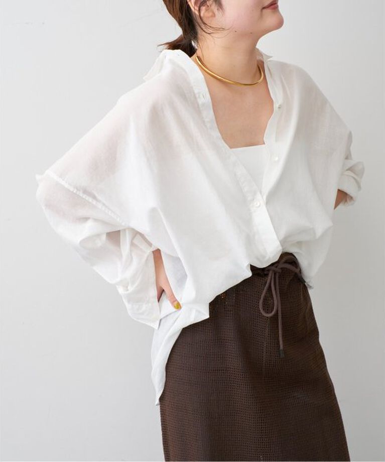Spick and Span「シアーカシュクールシャツ」|シャツ・ブラウス|ホワイト
