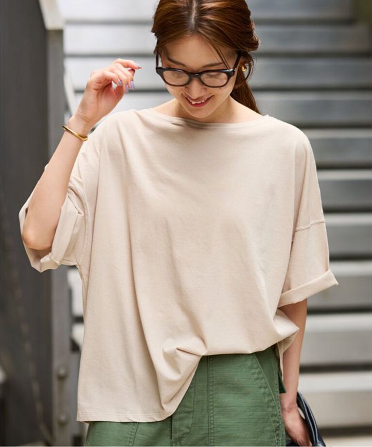 FRAMeWORK「ドライタッチコットンS/S-Tee」|Tシャツ・カットソー|ベージュ