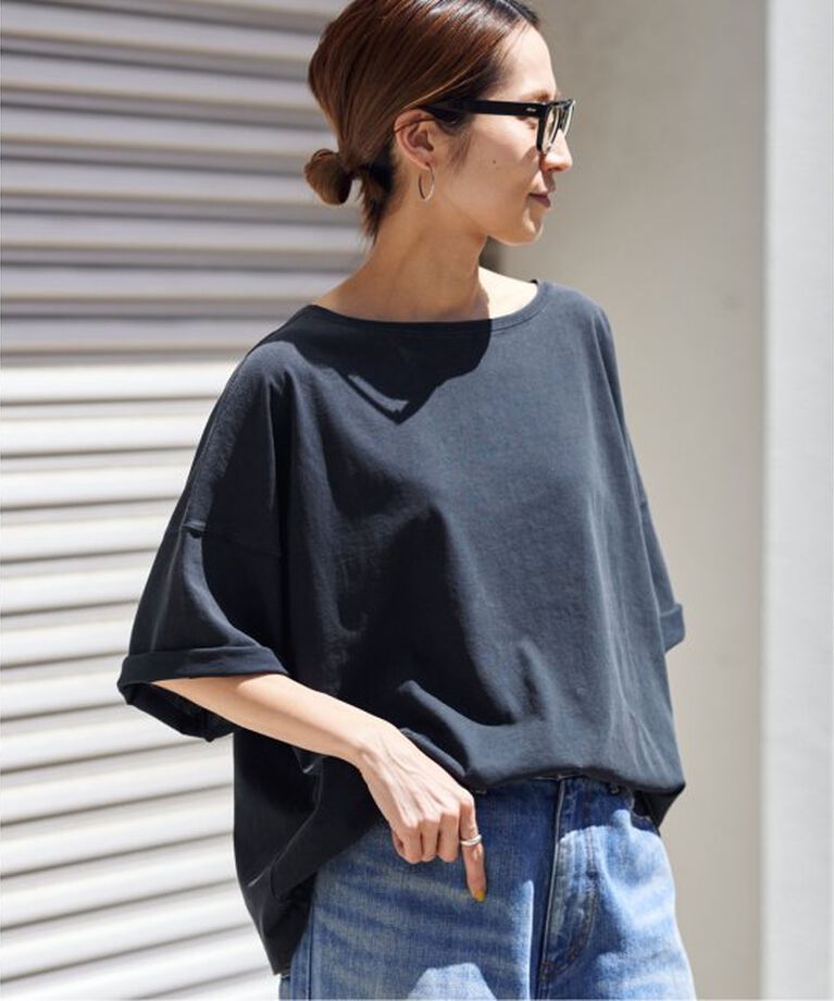 FRAMeWORK「ドライタッチコットンS/S-Tee」|Tシャツ・カットソー|ネイビー
