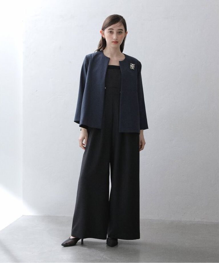  「【洗える】ツイルストレッチノーカラージャケット」|ノーカラージャケット|