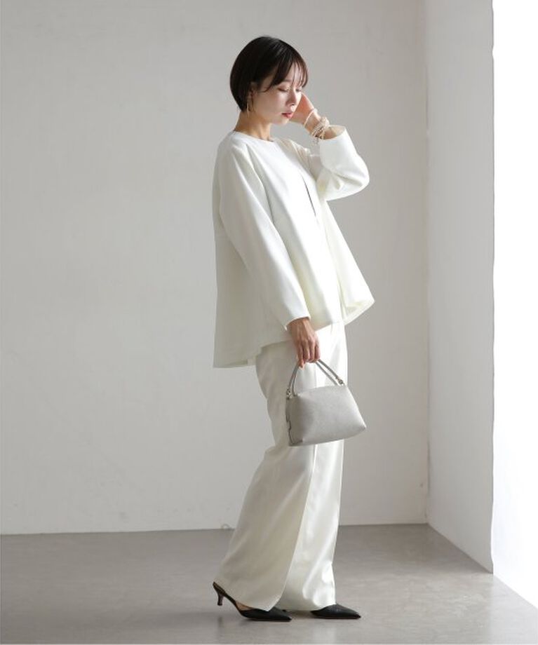  「【洗える】ツイルストレッチノーカラージャケット」|ノーカラージャケット|