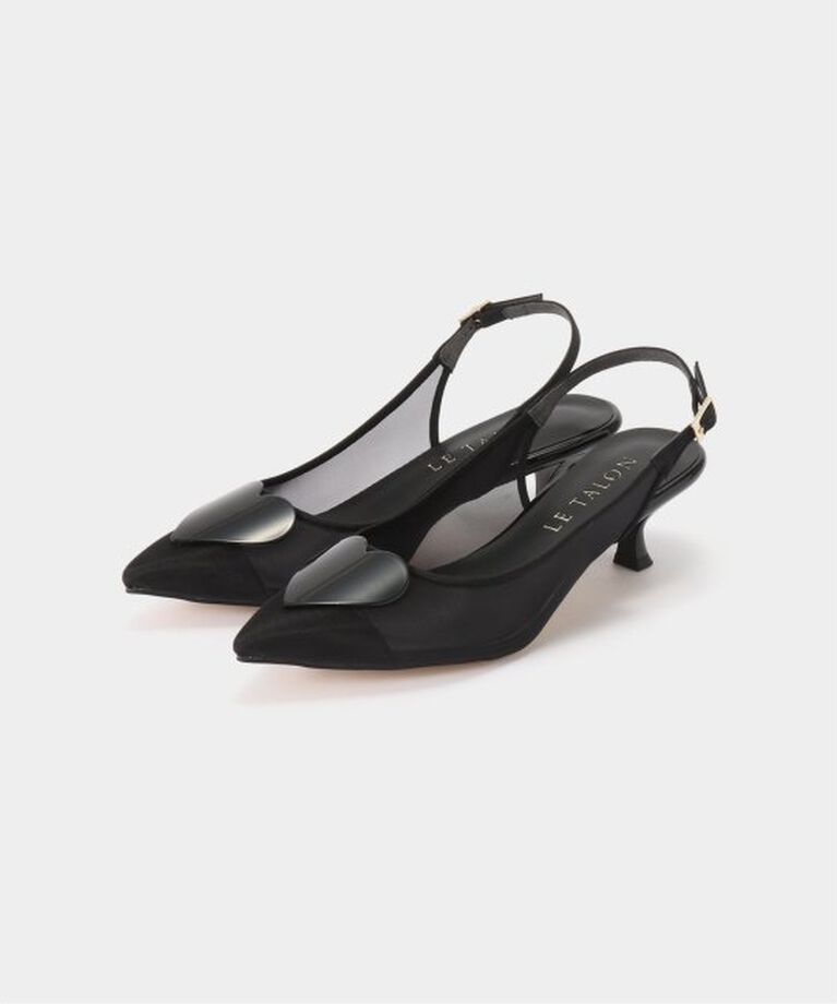  「4.5cmハートチュールスリングバック」|パンプス|