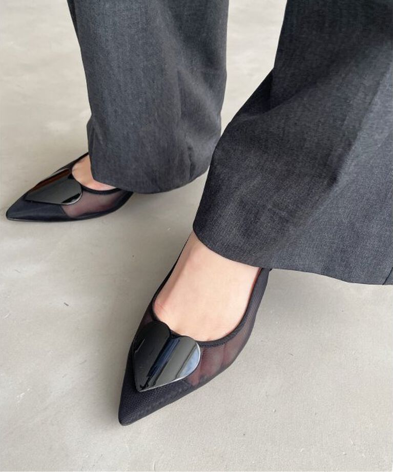  「4.5cmハートチュールスリングバック」|パンプス|