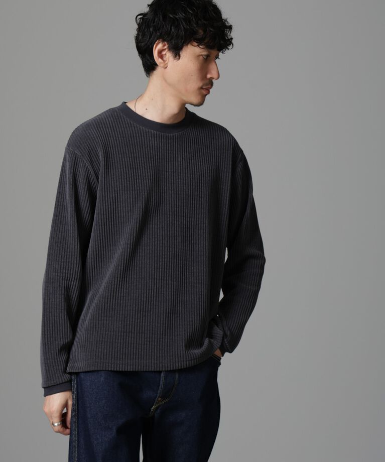 nano･universe「ジャージーコールプルオーバー」|Tシャツ・カットソー|チャコール3
