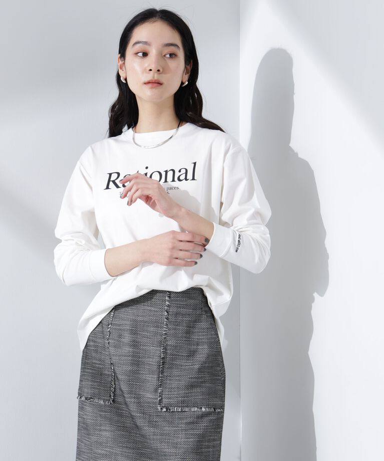nano･universe「プリントロゴロンT」|Tシャツ・カットソー|ホワイト