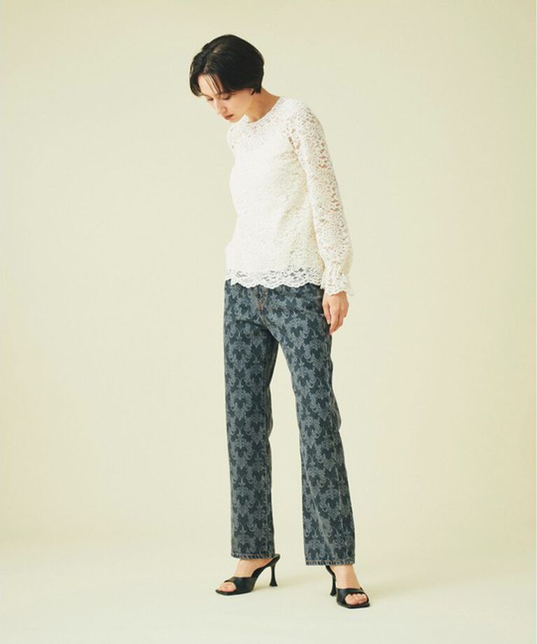 GRACE CONTINENTAL「オーナメントデニムパンツ」|デニム|