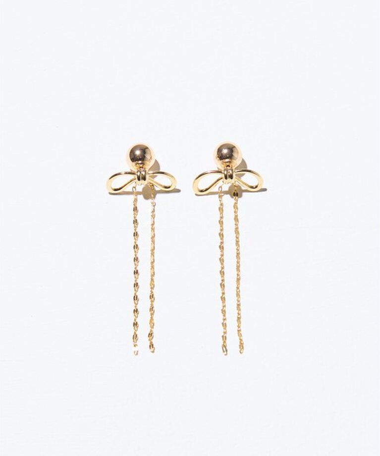 GRACE CONTINENTAL「リボンチェーンピアス」|ピアス|ゴールド