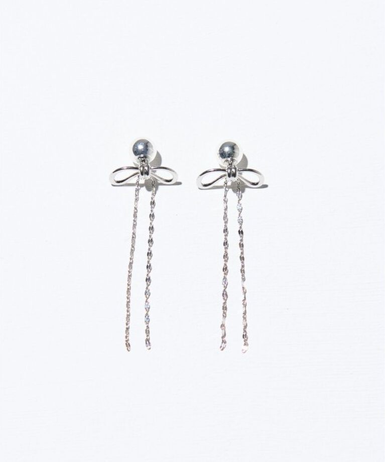 GRACE CONTINENTAL「リボンチェーンピアス」|ピアス|シルバー