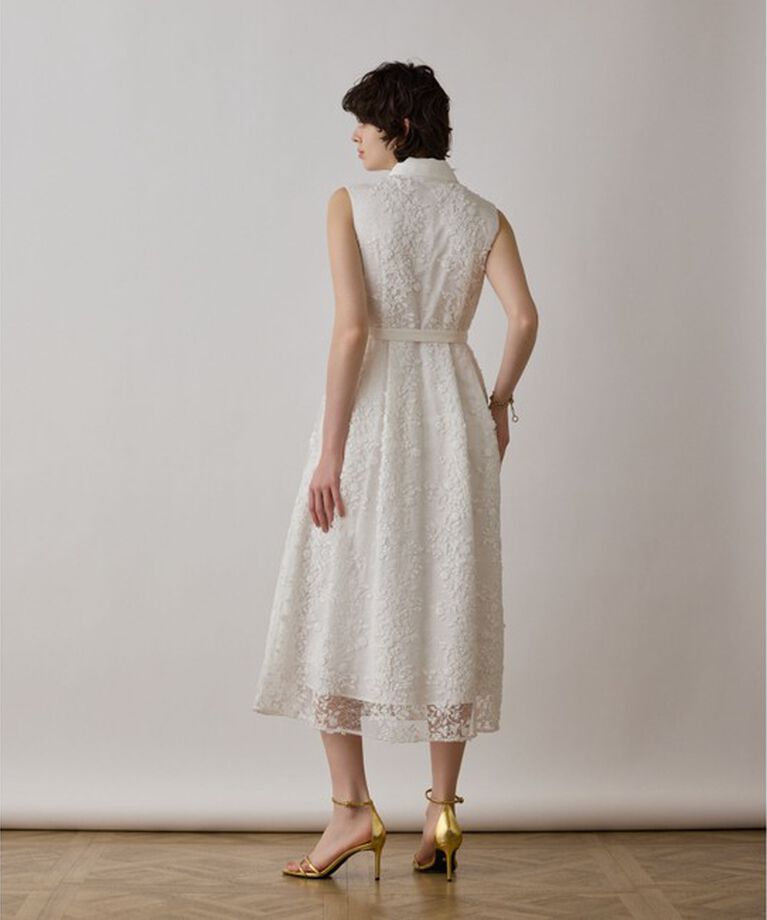 GRACE CONTINENTAL「フラワーライン刺繍ワンピース」|ワンピース|