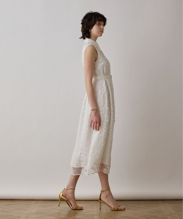 GRACE CONTINENTAL「フラワーライン刺繍ワンピース」|ワンピース|