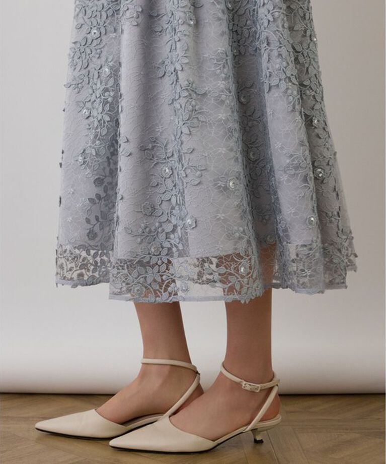 GRACE CONTINENTAL「フラワーライン刺繍ワンピース」|ワンピース|