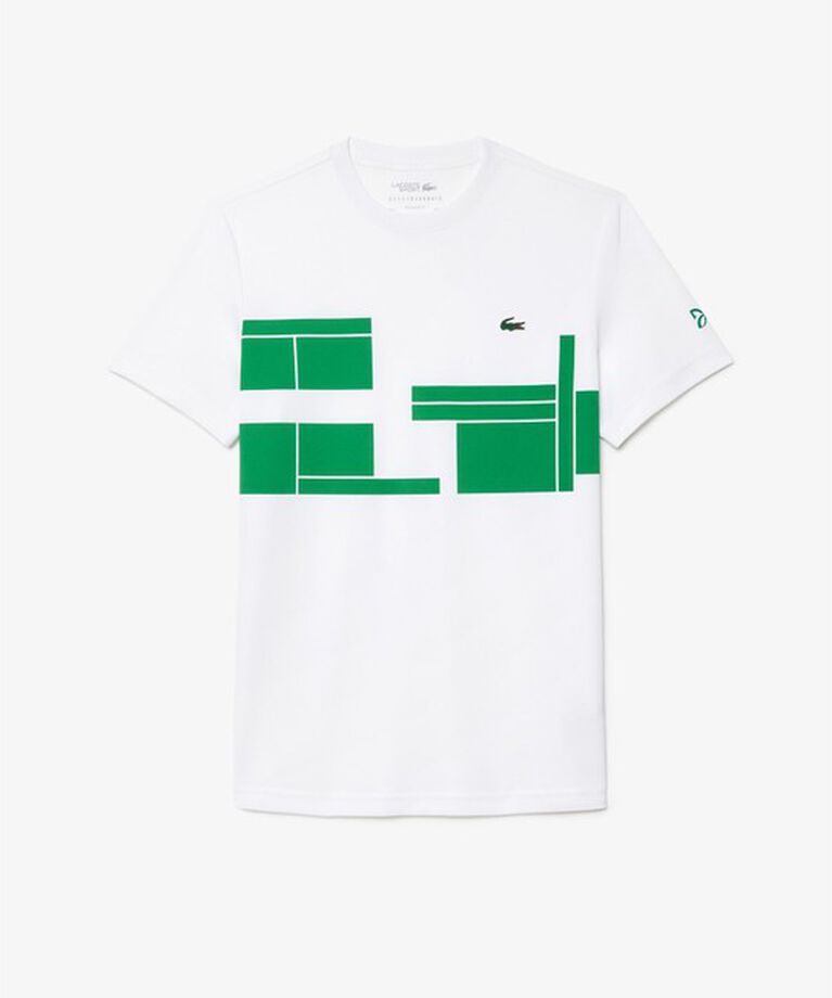 LACOSTE「UPF50＋ UVカット 『ノバク・ジョコビッチ』コートプリント ウルトラドライ 半袖Tシャツ」|Tシャツ・カットソー|