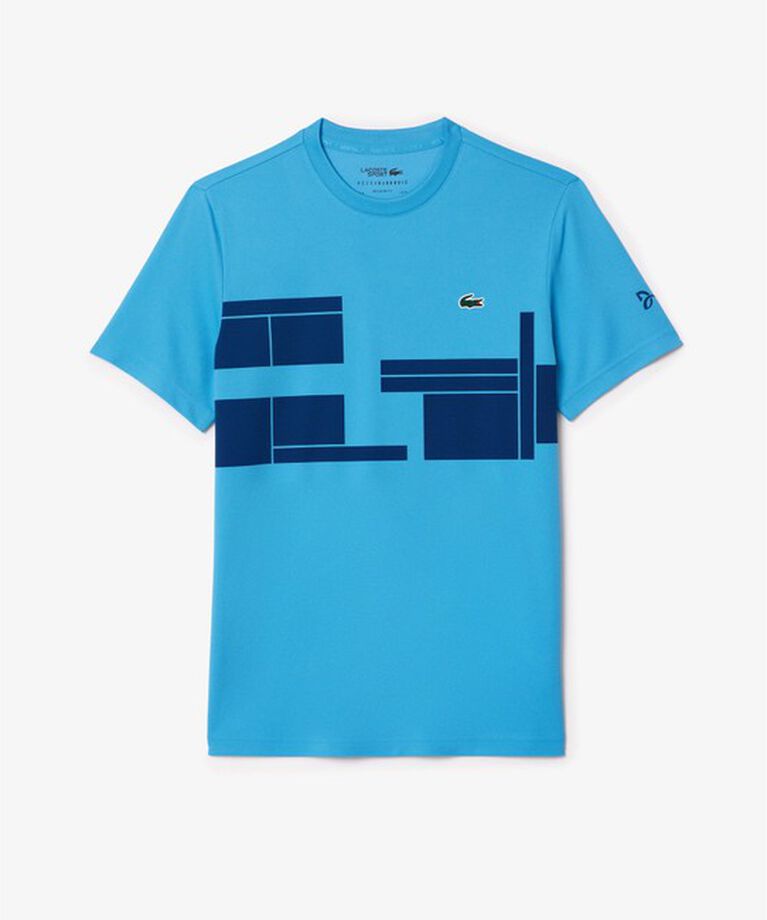 LACOSTE「UPF50＋ UVカット 『ノバク・ジョコビッチ』コートプリント ウルトラドライ 半袖Tシャツ」|Tシャツ・カットソー|