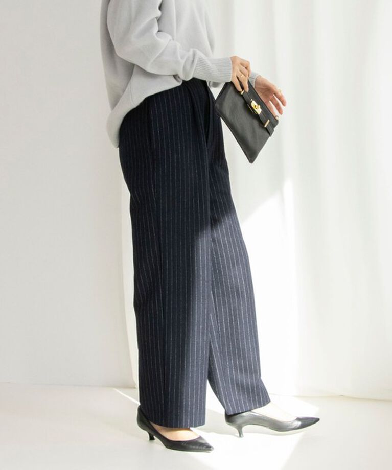 NOLLEY'S「ウォッシャブルウールダブルベルトワイドパンツ」|その他|