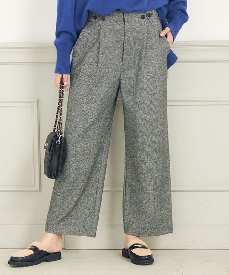 NOLLEY'S「ウォッシャブルウールダブルベルトワイドパンツ」|その他|
