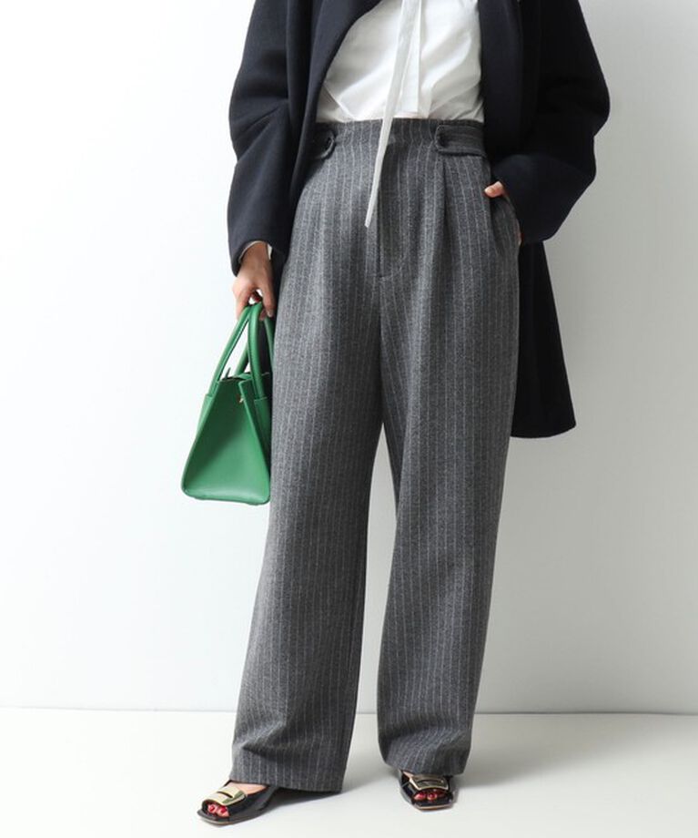 NOLLEY'S「ウォッシャブルウールダブルベルトワイドパンツ」|その他|グレー系その他3