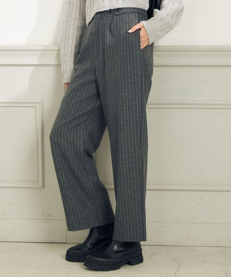 NOLLEY'S「ウォッシャブルウールダブルベルトワイドパンツ」|その他|
