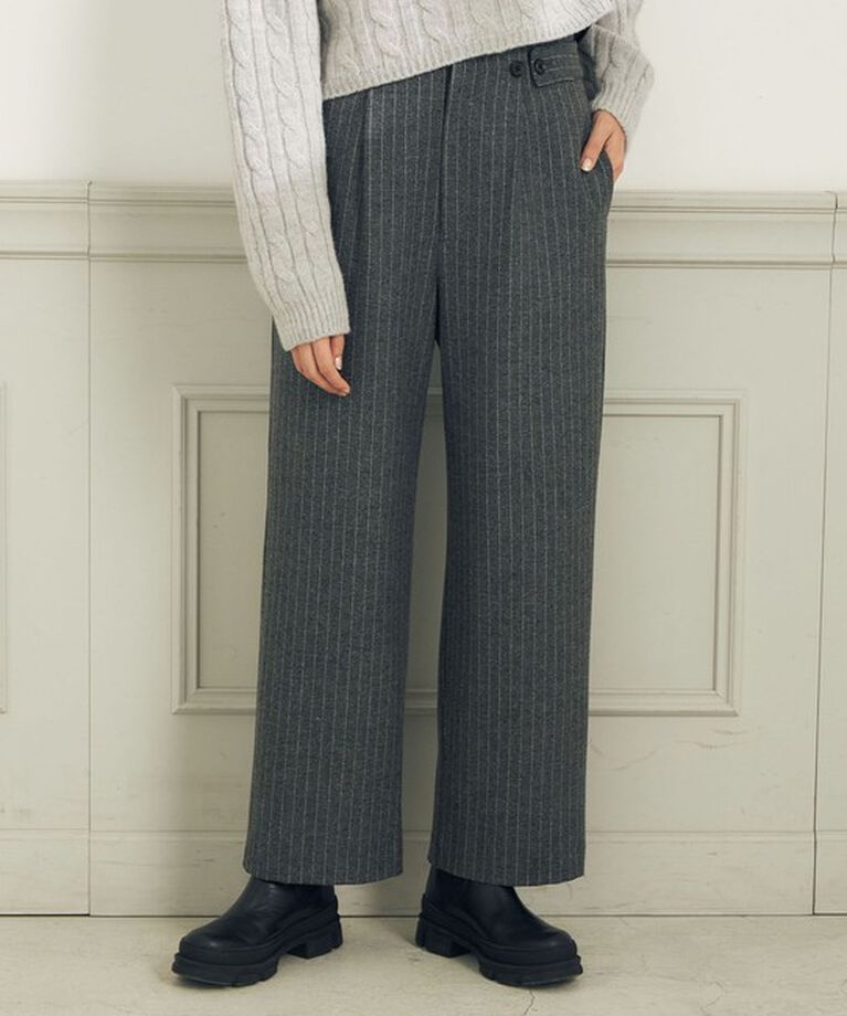 NOLLEY'S「ウォッシャブルウールダブルベルトワイドパンツ」|その他|