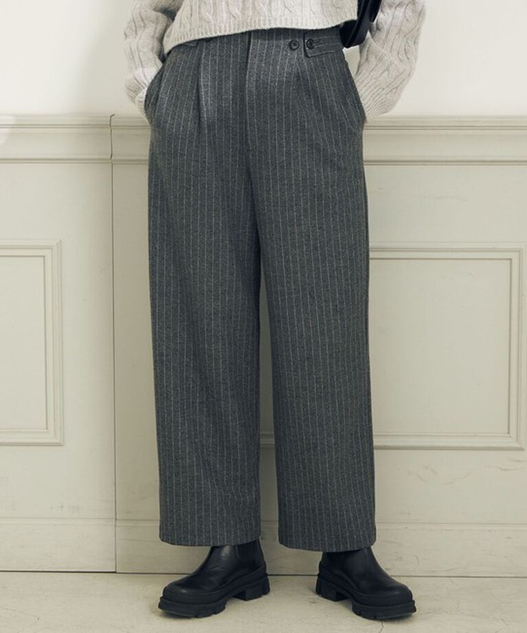 NOLLEY'S「ウォッシャブルウールダブルベルトワイドパンツ」|その他|