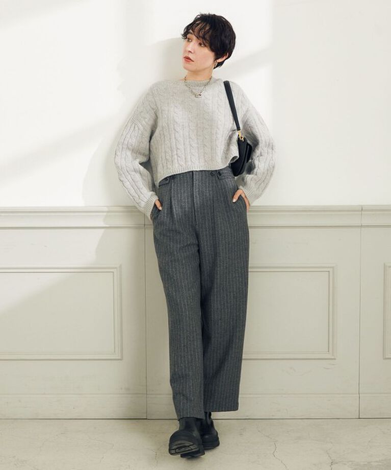 NOLLEY'S「ウォッシャブルウールダブルベルトワイドパンツ」|その他|