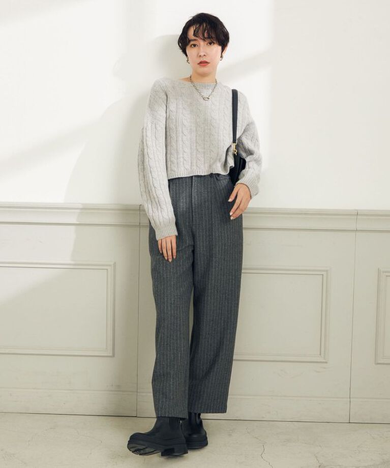 NOLLEY'S「ウォッシャブルウールダブルベルトワイドパンツ」|その他|