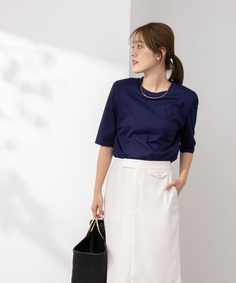 NOLLEY'S「接触冷感 70/2コンパクトクール肩パットTシャツ」|Tシャツ・カットソー|