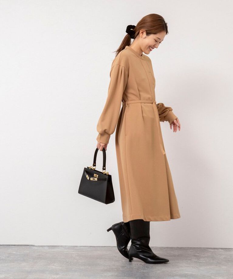 NOLLEY'S「ウォッシャブル裏起毛カットジョーゼットワンピース」|ワンピース|