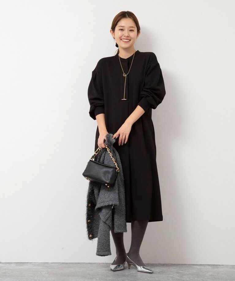 NOLLEY'S「ウォッシャブル裏起毛カットジョーゼットワンピース」|ワンピース|