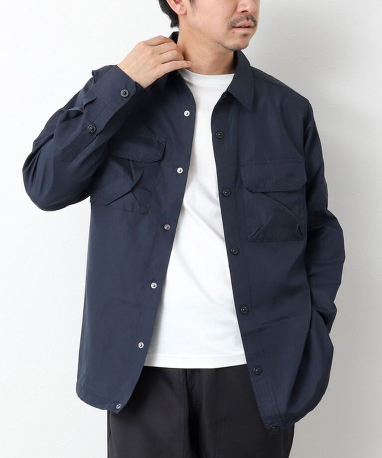 NOLLEY'S goodman「【TAION/タイオン】ノンダウン ミリタリー ダブルポケットシャツ 25SS」|シャツ・ブラウス|ダークネイビー