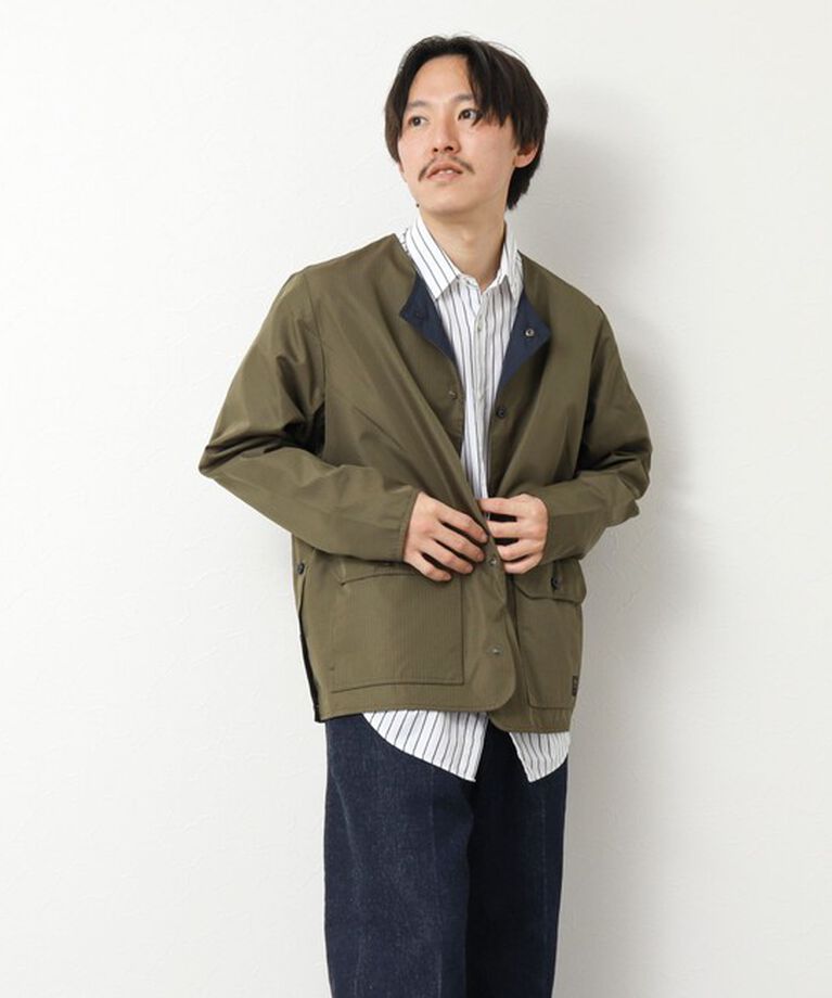 NOLLEY'S goodman「【TAION/タイオン】ノンダウン ミリタリー リバーシブル クルーネックカーディガン 25SS」|ブルゾン・スタジャン|