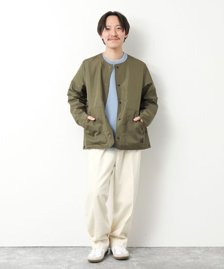 NOLLEY'S goodman「【TAION/タイオン】ノンダウン ミリタリー リバーシブル クルーネックカーディガン 25SS」|ブルゾン・スタジャン|