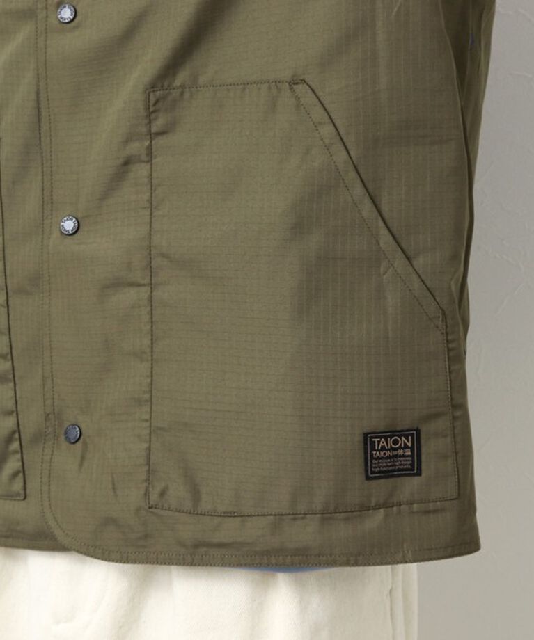 NOLLEY'S goodman「【TAION/タイオン】ノンダウン ミリタリー リバーシブル クルーネックカーディガン 25SS」|ブルゾン・スタジャン|